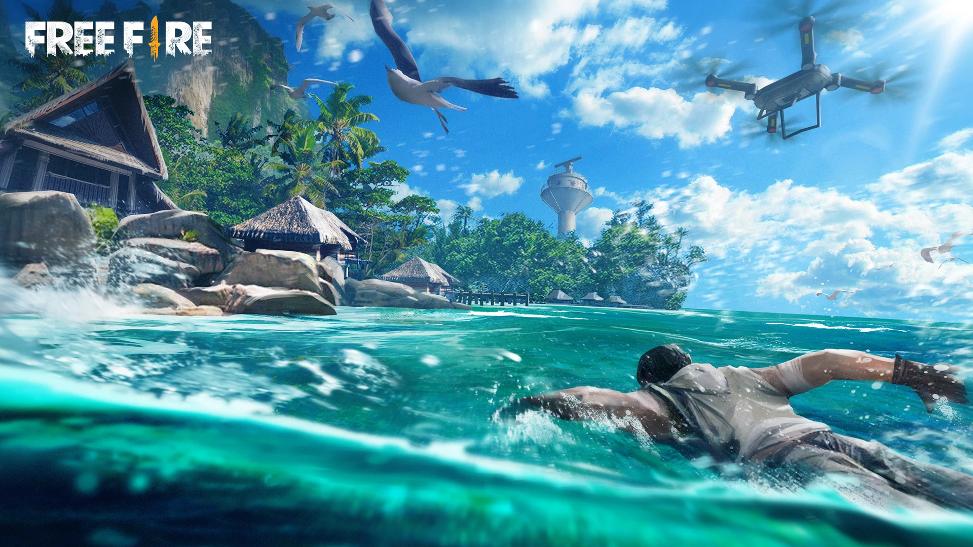 Free Fire Bermuda map overview showing major landing zones and areas across the island